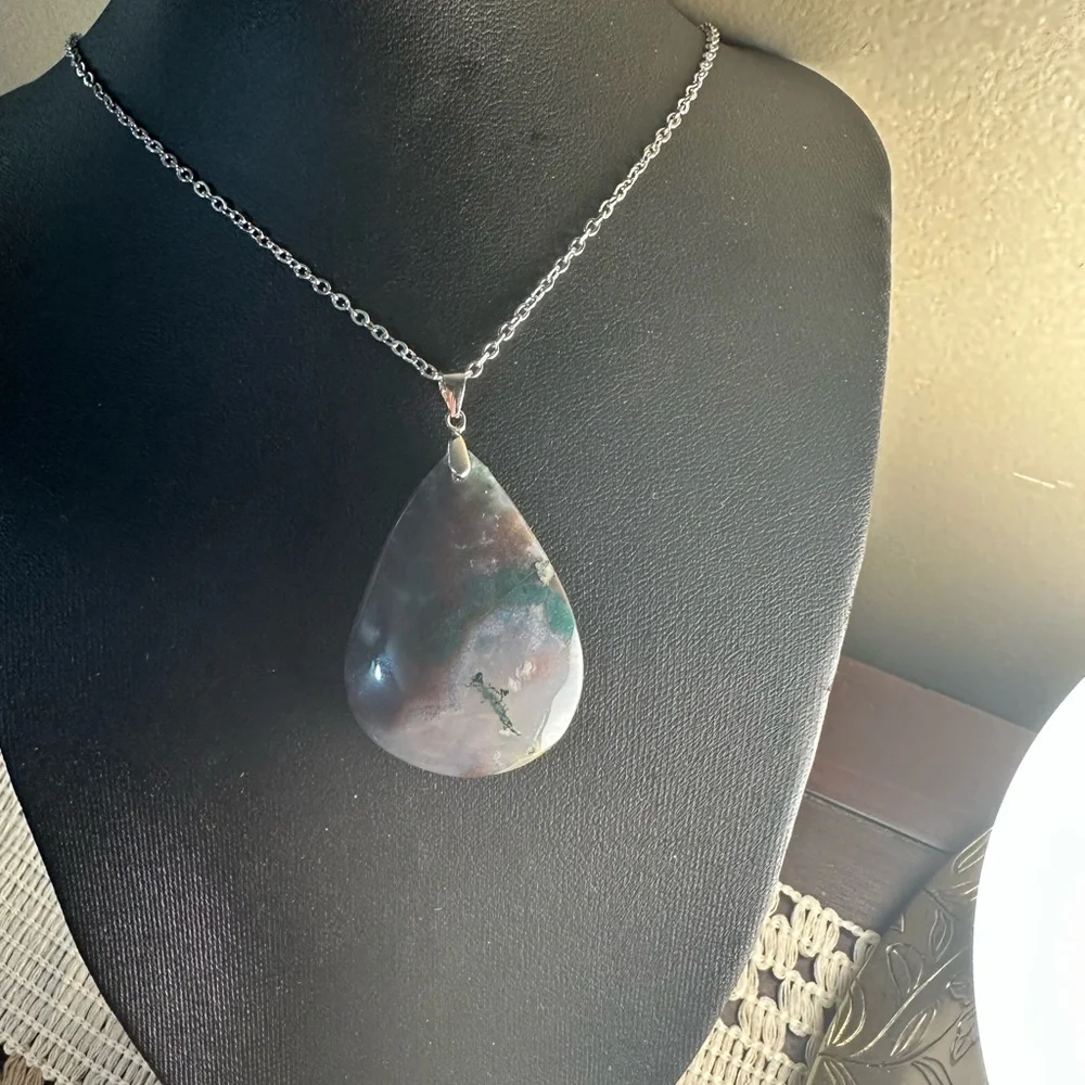 Purple Ocean Jasper Pendant Necklace - Picture 1 of 8